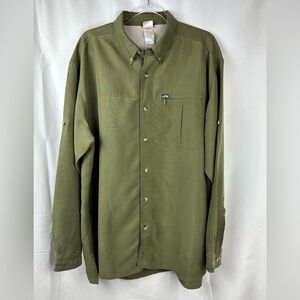The North Face Long Sleeve Button Up. Mens Size XL. Green.